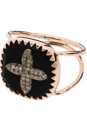 Pascale Monvoisin 9kt rose gold Bowie N°2 diamond cross ring
