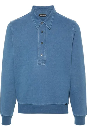 Tom Ford Polo-collar cotton-blend sweatshirt