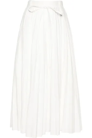 Joseph Plissé-effect linen-blend skirt