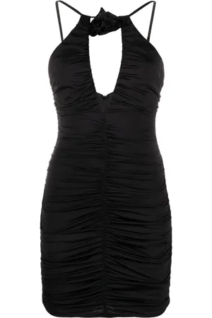 Noire Swimwear Floral-appliqué ruched minidress