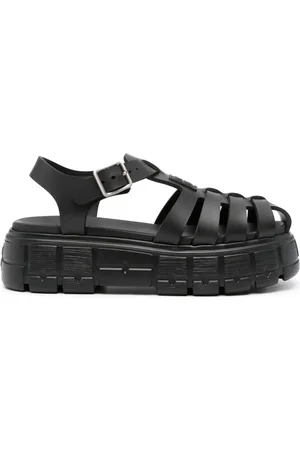 Miu Miu Appliqu??-logo flatform sandals