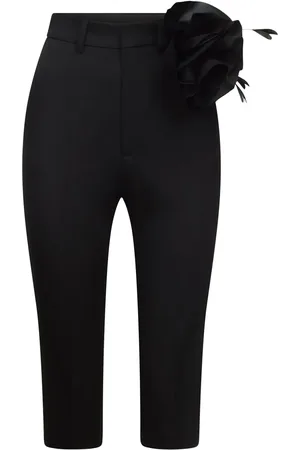 AREA Floral-appliqu?? tailored wool shorts