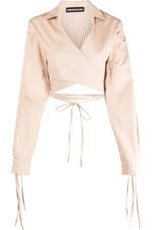ANDREADAMO Cropped wrap blouse