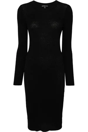 James Perse Long-sleeve ribbed-knit midi dress