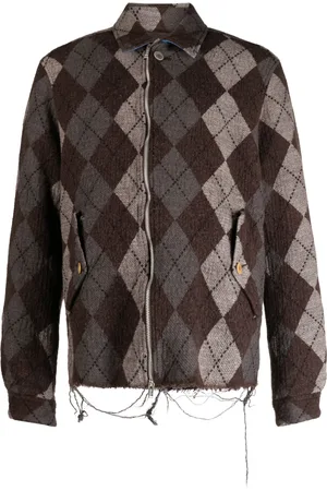 UNDERCOVER Argyle wool-blend jacket
