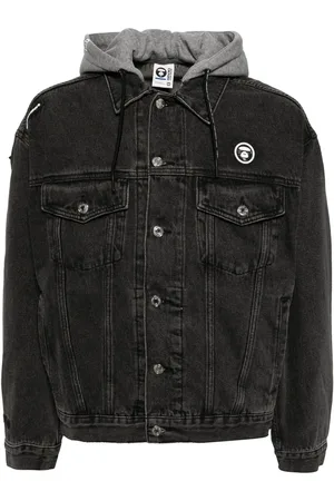 A Bathing Ape Logo-patch hooded jacket