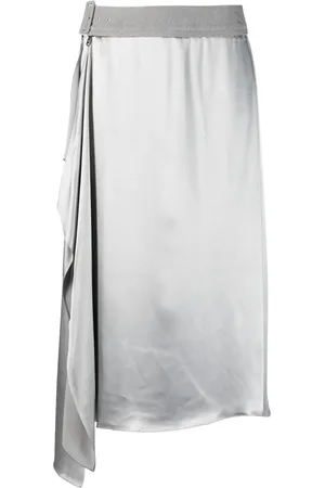 Fendi Satin-finish midi skirt