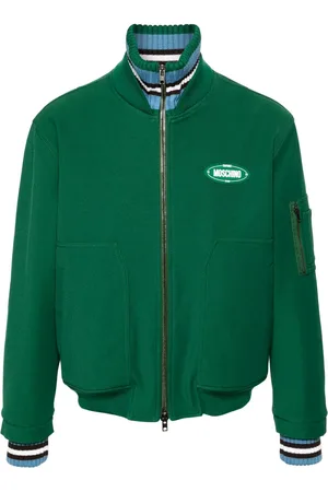 Moschino Logo-appliqué bomber jacket