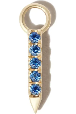 Maria Tash 18kt yellow Eternity Bar diamond and sapphire charm