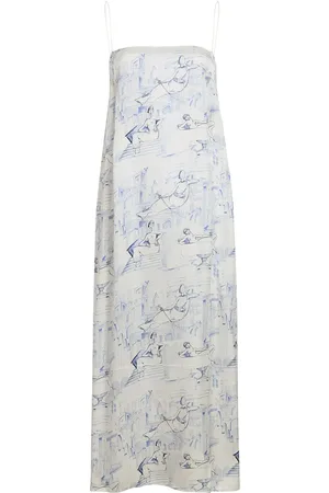 Khaite Sicily illustration-print midi dress