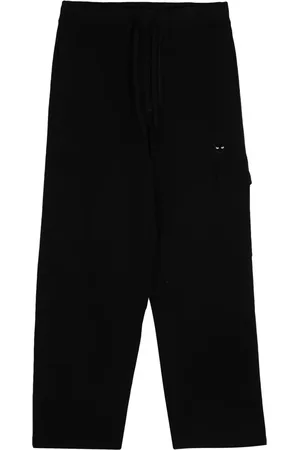SONGZIO Panther-appliquéd cotton track pants