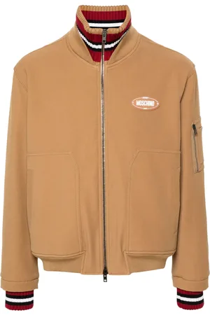Moschino Logo-appliqué twill bomber jacket