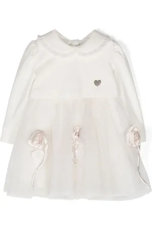 MONNALISA Floral-appliqué tulle dress set