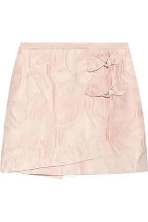 Ganni Bow-detailing cloqué skort