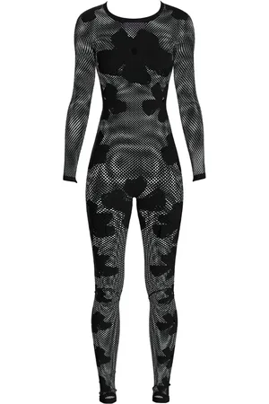 MACCAPANI Monogram-pattern semi-sheer jumpsuit