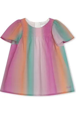 Chloé Gradient-effect smocked dress