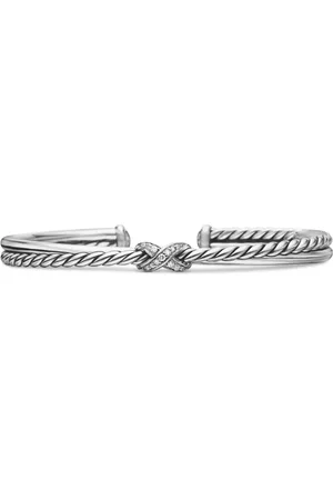 David Yurman Sterling Petite X Center Station diamond bracelet (5.2mm)