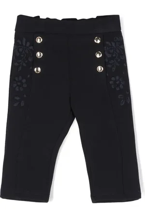 Chloé Floral-embroidered high-waisted trousers