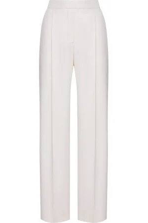 Oscar de la Renta Pleat-detailing wool-blend trousers