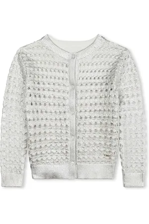 Chloé Lamé open-knit cardigan