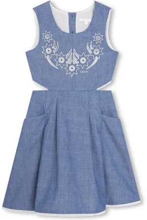 Chloé Logo-embroidered organic cotton dress
