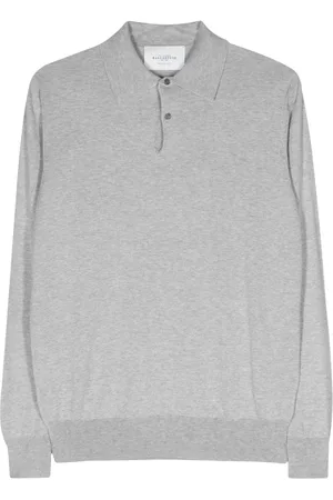 BALLANTYNE Mélange-effect knitted polo shirt