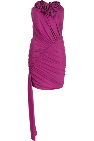 MAGDA BUTRYM Floral appliqué strapless minidress