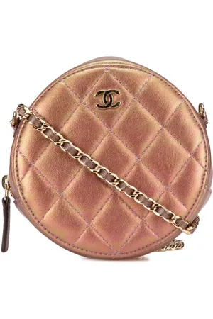CHANEL 2020 Quilted Iridescent Lambskin Round Clutch With Chain crossbody bag