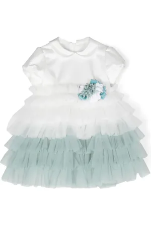 COLORICHIARI Floral-appliqué party dress