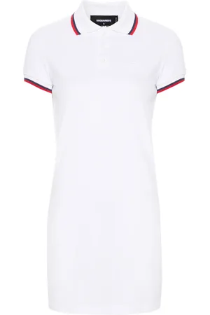 Dsquared2 Stripe-trim cotton polo dress
