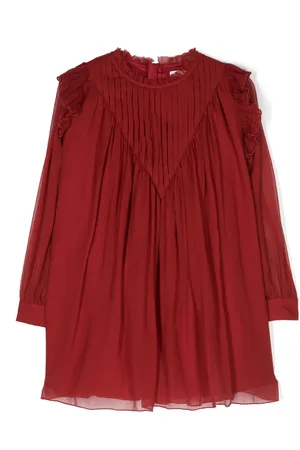 Chloé Pleated shift silk dress