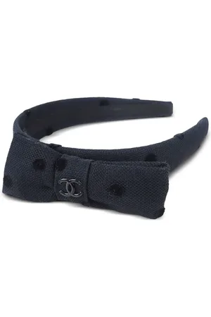 CHANEL 1990-2000s CC bow headband