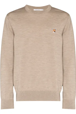 Maison Kitsuné Fox patch crew neck jumper
