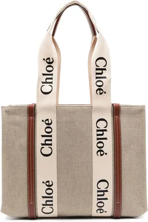 Chloé Woody linen tote bag