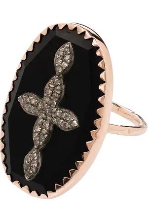 Pascale Monvoisin 9kt rose gold Bowie N°3 diamond cross ring