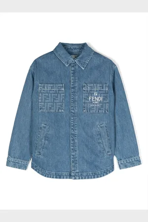 Fendi Logo-embroidered denim shirt