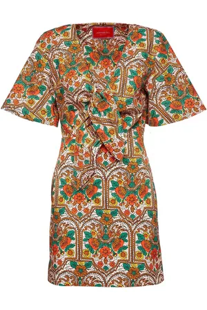 La DoubleJ Peek-A-Boo floral-print short dress