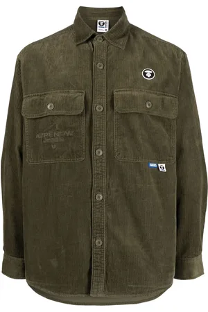 A Bathing Ape Logo-embroidered shirt jacket