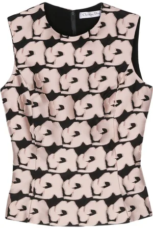 Dior 2010s floral-appliqué tank top