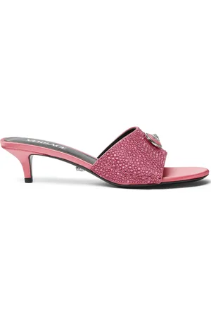 VERSACE 45mm Alia crystal-embellished mules