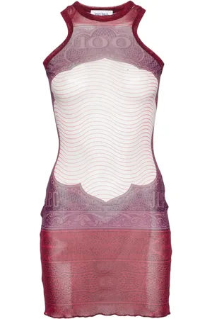Jean Paul Gaultier Cartouche-print tulle mini dress