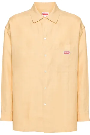 Kenzo Logo-appliqu?? linen oversized shirt