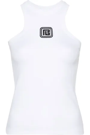 Balmain Logo-embroidered top