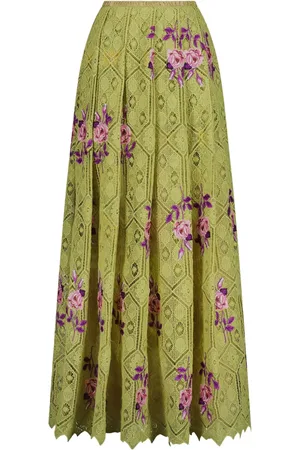 Giambattista Valli Pensée Sauvages macramé maxi skirt