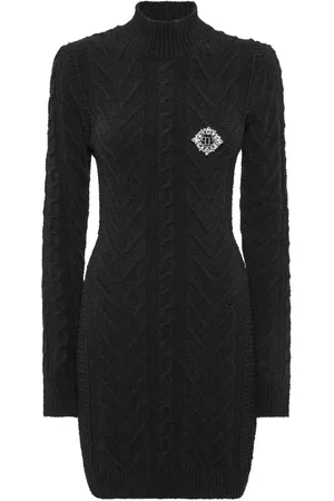 Philipp Plein Appliqué knitted mini dress