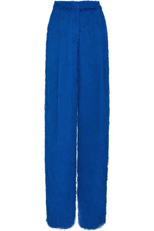 Oscar de la Renta Fringe fil-coup� wide-leg trousers