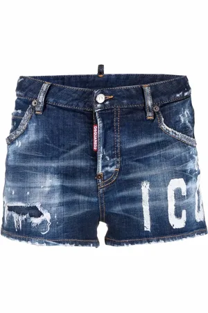 Dsquared2 Faded distressed denim shorts