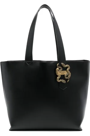 Roberto Cavalli Snake-appliqué zipped tote bag