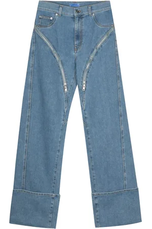 MUGLER Zipped wide-leg jeans