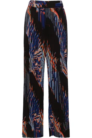 HENRIK VIBSKOV Abstract-print plissé straight trousers